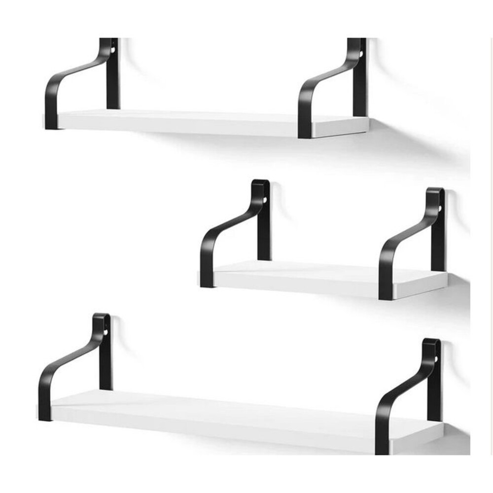 Love-KANKEI Floating Shelves Wall Mounted Set of 3 White